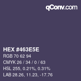 Código de color: HEX #463E5E | qconv.com