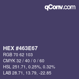 Color code: HEX #463E67 | qconv.com