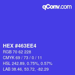 カラーコード: HEX #463EE4 | qconv.com