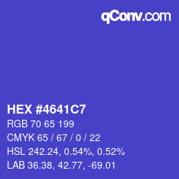 Color code: HEX #4641C7 | qconv.com