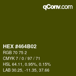 Farbcode: HEX #464B02 | qconv.com