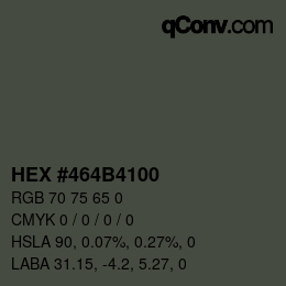 颜色代码: HEX #464B4100 | qconv.com