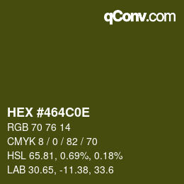 Color code: HEX #464C0E | qconv.com