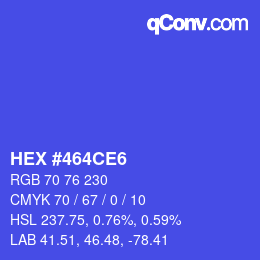 カラーコード: HEX #464CE6 | qconv.com