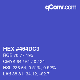颜色代码: HEX #464DC3 | qconv.com