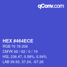 カラーコード: HEX #464ECE | qconv.com