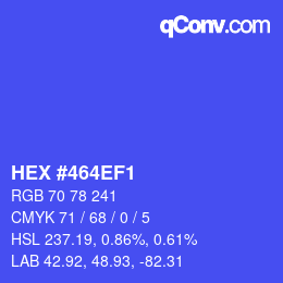 カラーコード: HEX #464EF1 | qconv.com