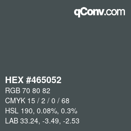 Código de color: HEX #465052 | qconv.com