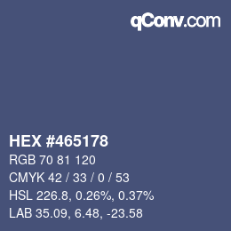 カラーコード: HEX #465178 | qconv.com