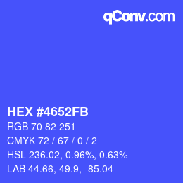 Color code: HEX #4652FB | qconv.com