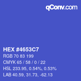 Color code: HEX #4653C7 | qconv.com
