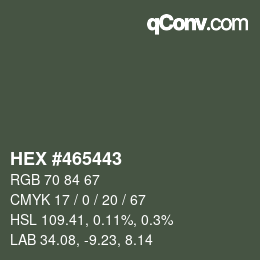 颜色代码: HEX #465443 | qconv.com