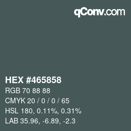 Código de color: HEX #465858 | qconv.com