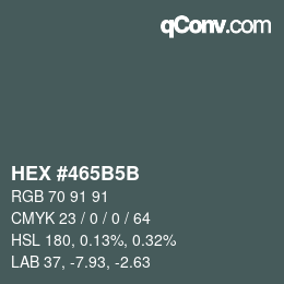 Color code: HEX #465B5B | qconv.com