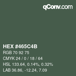 Código de color: HEX #465C4B | qconv.com