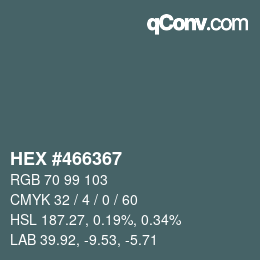 颜色代码: HEX #466367 | qconv.com