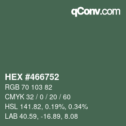 Color code: HEX #466752 | qconv.com