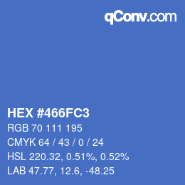 颜色代码: HEX #466FC3 | qconv.com
