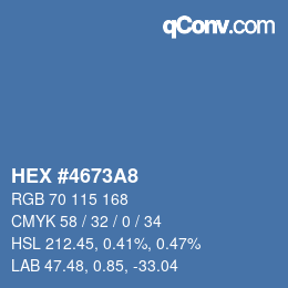 Color code: HEX #4673A8 | qconv.com