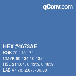 Código de color: HEX #4673AE | qconv.com