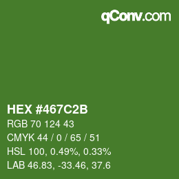 Color code: HEX #467C2B | qconv.com