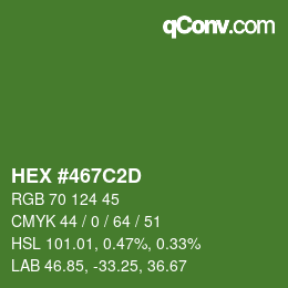 Farbcode: HEX #467C2D | qconv.com