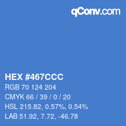 Color code: HEX #467CCC | qconv.com