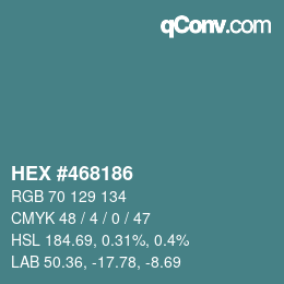 Color code: HEX #468186 | qconv.com