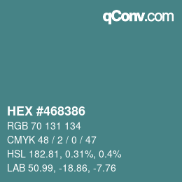 Color code: HEX #468386 | qconv.com