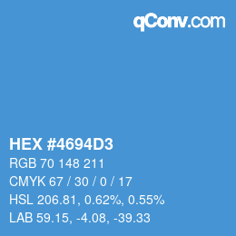 颜色代码: HEX #4694D3 | qconv.com