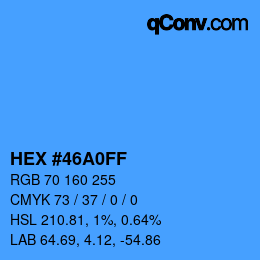 Color code: HEX #46A0FF | qconv.com