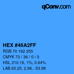 Color code: HEX #46A2FF | qconv.com