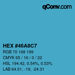 カラーコード: HEX #46A8C7 | qconv.com