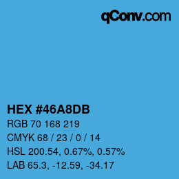 カラーコード: HEX #46A8DB | qconv.com