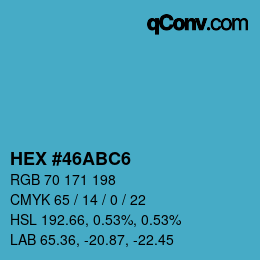 Farbcode: HEX #46ABC6 | qconv.com