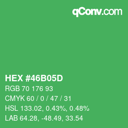 Color code: HEX #46B05D | qconv.com