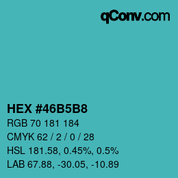 Color code: HEX #46B5B8 | qconv.com