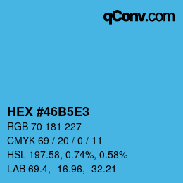 カラーコード: HEX #46B5E3 | qconv.com