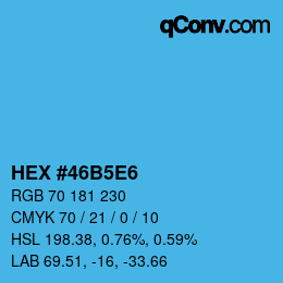 Color code: HEX #46B5E6 | qconv.com