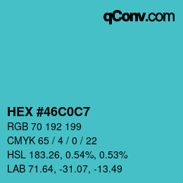 Color code: HEX #46C0C7 | qconv.com