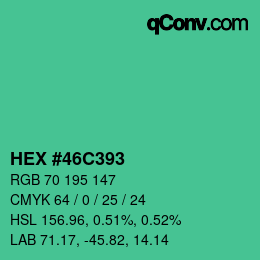 Color code: HEX #46C393 | qconv.com