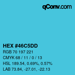 Farbcode: HEX #46C5DD | qconv.com