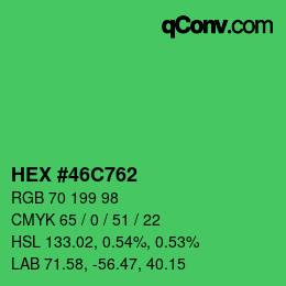 Color code: HEX #46C762 | qconv.com