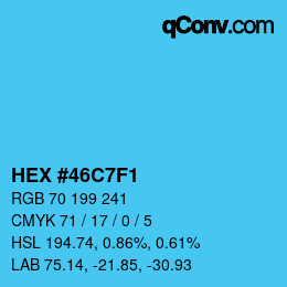 Color code: HEX #46C7F1 | qconv.com