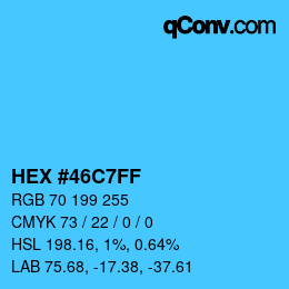 Color code: HEX #46C7FF | qconv.com