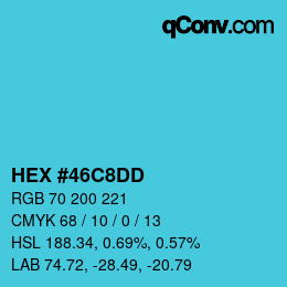 Farbcode: HEX #46C8DD | qconv.com