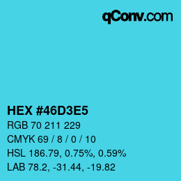 Color code: HEX #46D3E5 | qconv.com