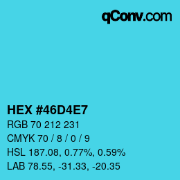 Código de color: HEX #46D4E7 | qconv.com