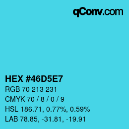 Color code: HEX #46D5E7 | qconv.com