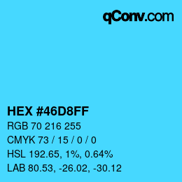 Color code: HEX #46D8FF | qconv.com
